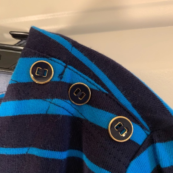 Talbots blue/black striped long sleeve top size L - Picture 3 of 7